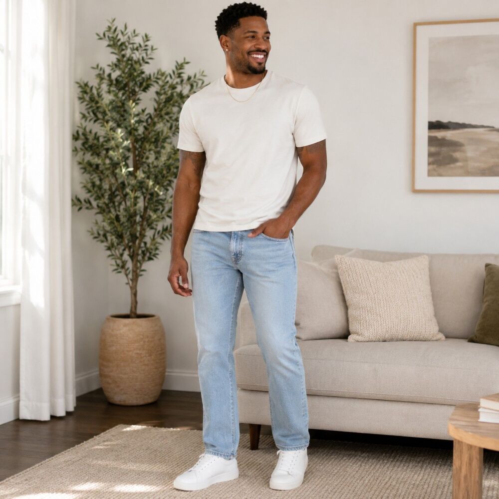 Levi's Premium Men's 33x32 Light Wash Jeans Water<Less Denim